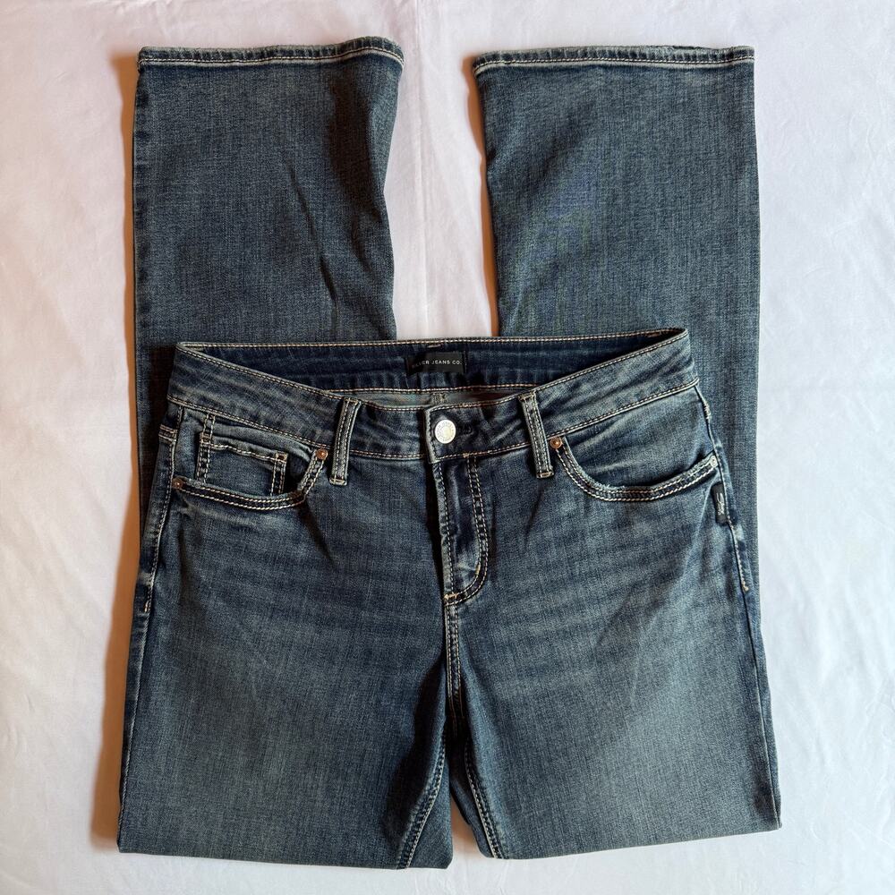 Silver Jeans Co Elyse Curvy Slim Bootcut Jeans W30 L31 Mid Rise Medium Wash
